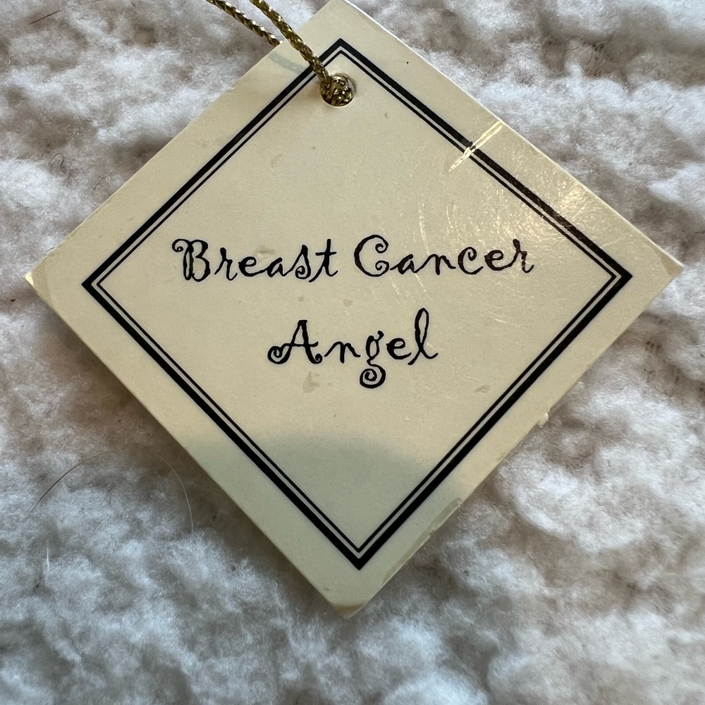 Karen Rossi Silvestri Fanciful Flights Angel Ornament; Breast Cancer Angel - Picture 7 of 8